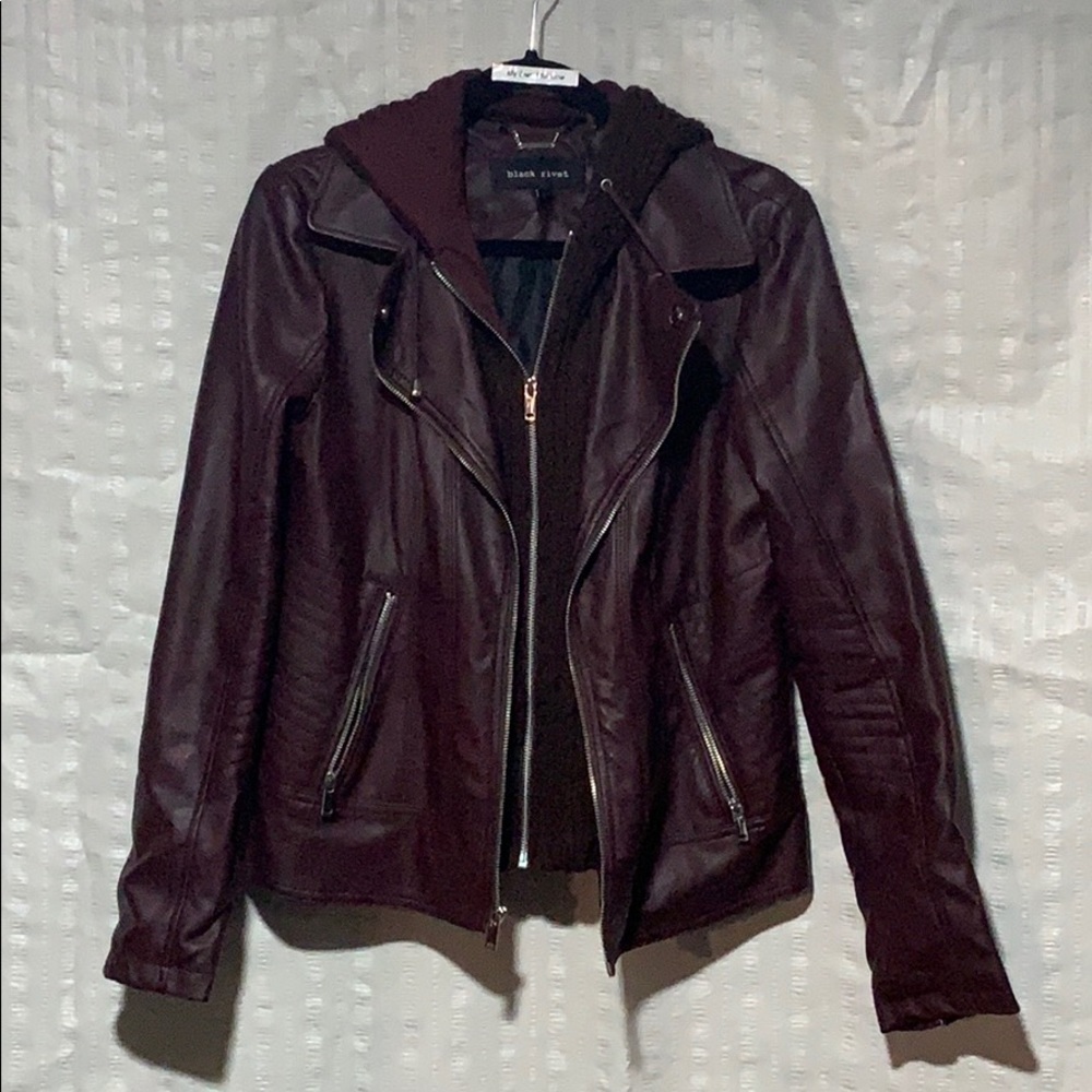 Wilsons Leather Black Rivet faux-leather Jacket